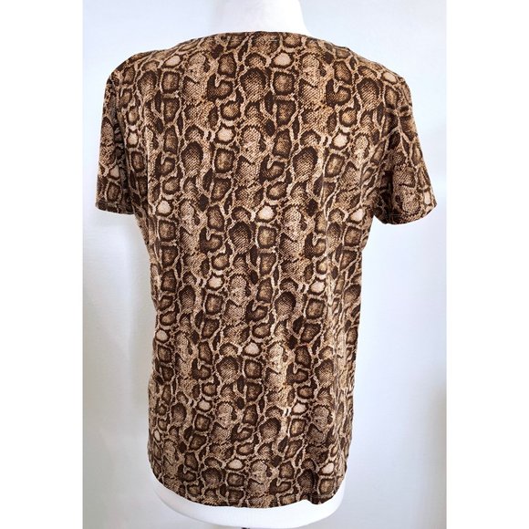 ZARA Basic Snakeskin Short Sleeve Tee - Picture 2 of 4
